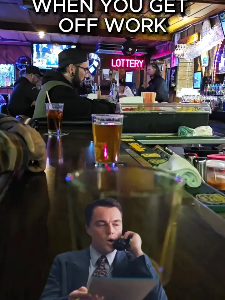 That moment when the work day ends and someone says meet me at the bar.