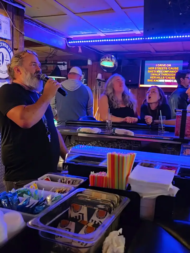 Doug behind the bar all night and suddenly it is a full singalong.