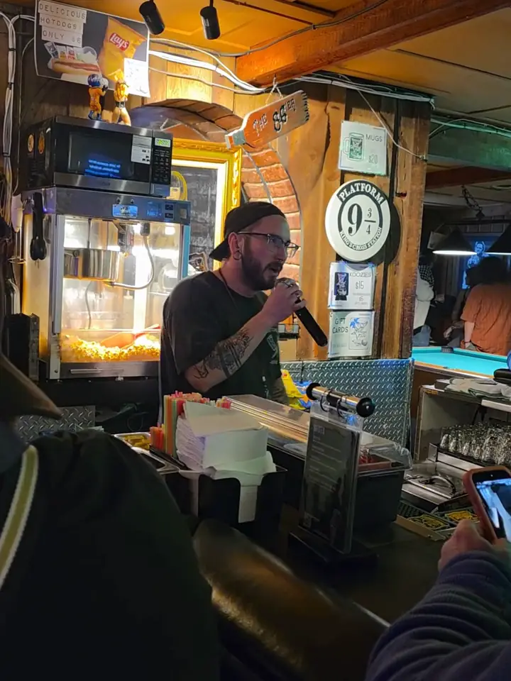 Ty behind the bar all night and then A Bar Song takes over the room.